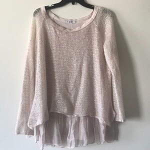 Oversized sparkling blush sweater